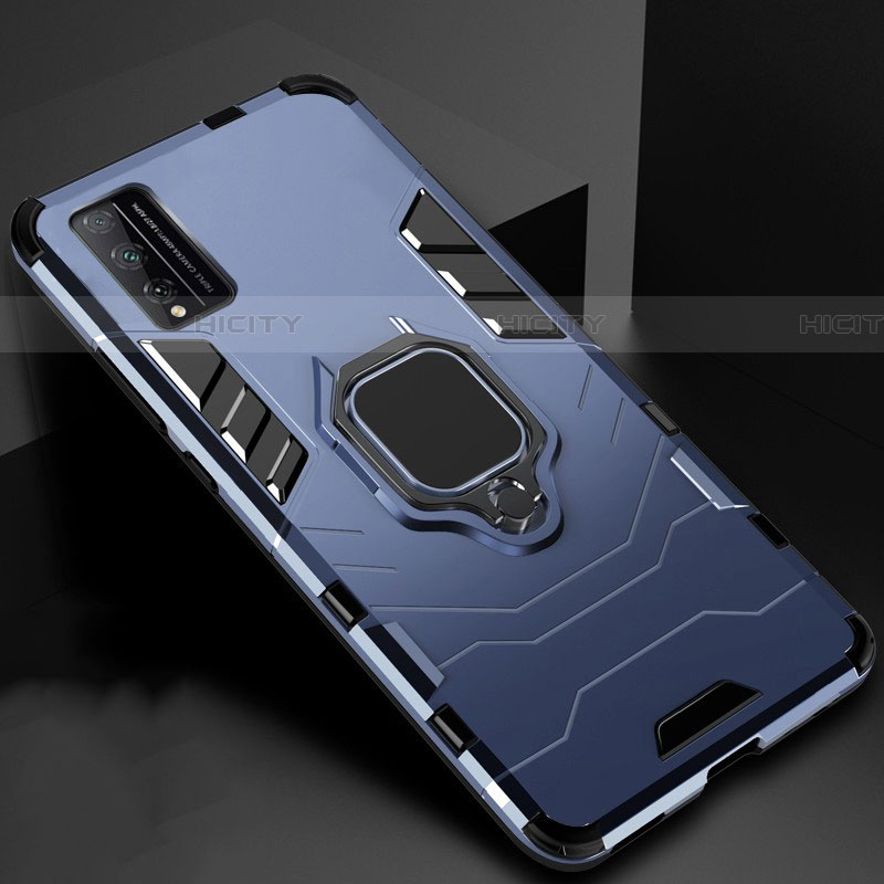 Funda Bumper Silicona y Plastico Mate Carcasa con Magnetico Anillo de dedo Soporte para Huawei Honor Play4T Pro