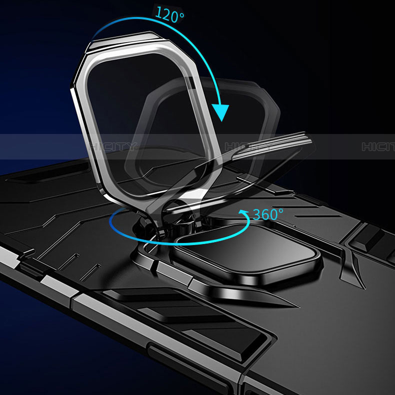 Funda Bumper Silicona y Plastico Mate Carcasa con Magnetico Anillo de dedo Soporte para Huawei Mate 30 Lite