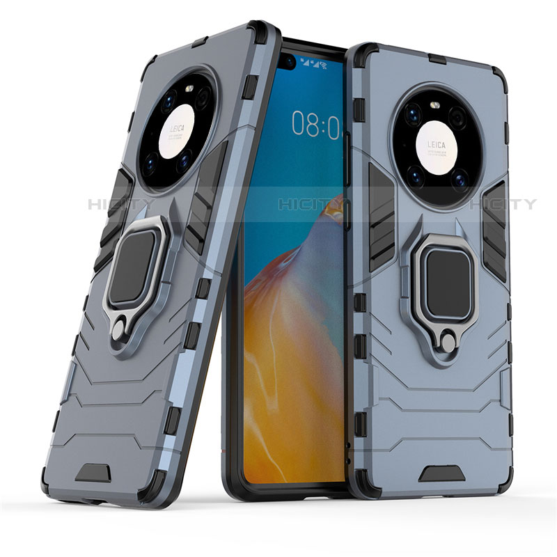 Funda Bumper Silicona y Plastico Mate Carcasa con Magnetico Anillo de dedo Soporte para Huawei Mate 40 Pro