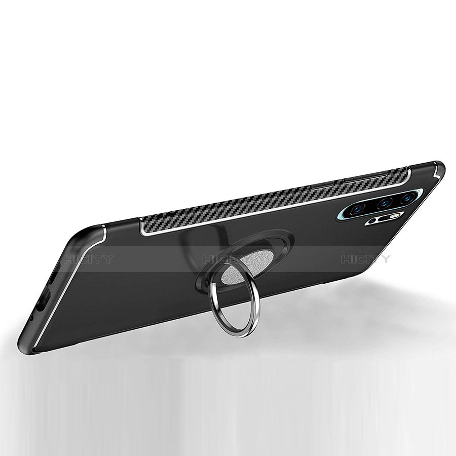 Funda Bumper Silicona y Plastico Mate Carcasa con Magnetico Anillo de dedo Soporte para Huawei P30 Pro