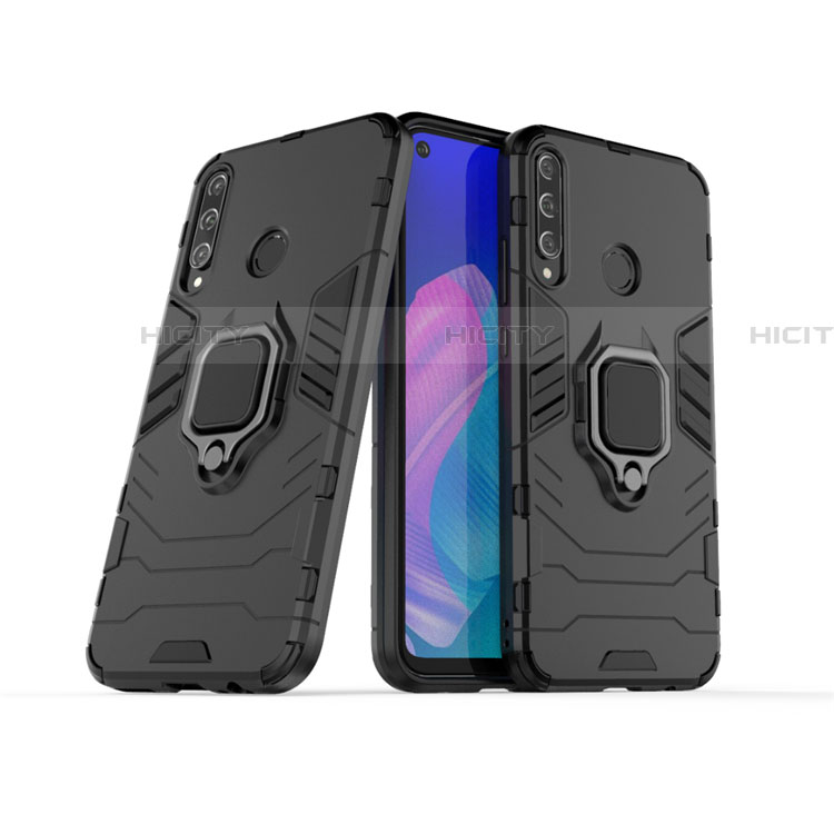 Funda Bumper Silicona y Plastico Mate Carcasa con Magnetico Anillo de dedo Soporte para Huawei Y7p