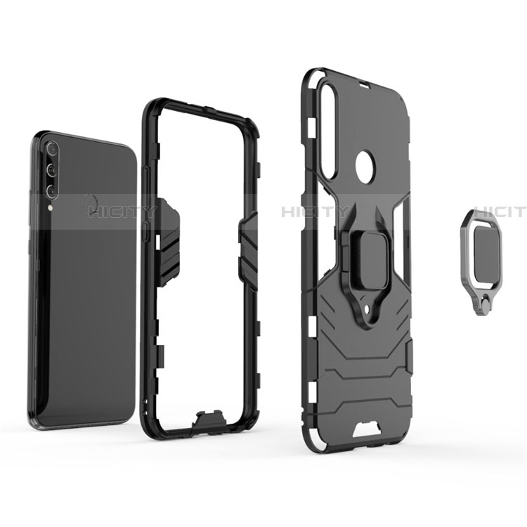 Funda Bumper Silicona y Plastico Mate Carcasa con Magnetico Anillo de dedo Soporte para Huawei Y7p