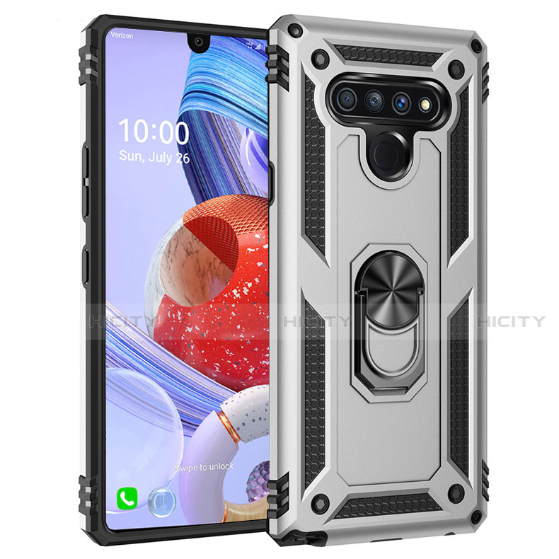 Funda Bumper Silicona y Plastico Mate Carcasa con Magnetico Anillo de dedo Soporte para LG Stylo 6