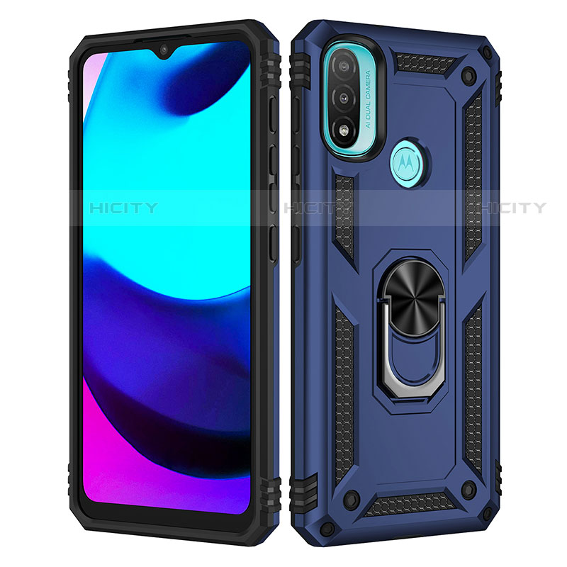 Funda Bumper Silicona y Plastico Mate Carcasa con Magnetico Anillo de dedo Soporte para Motorola Moto E30