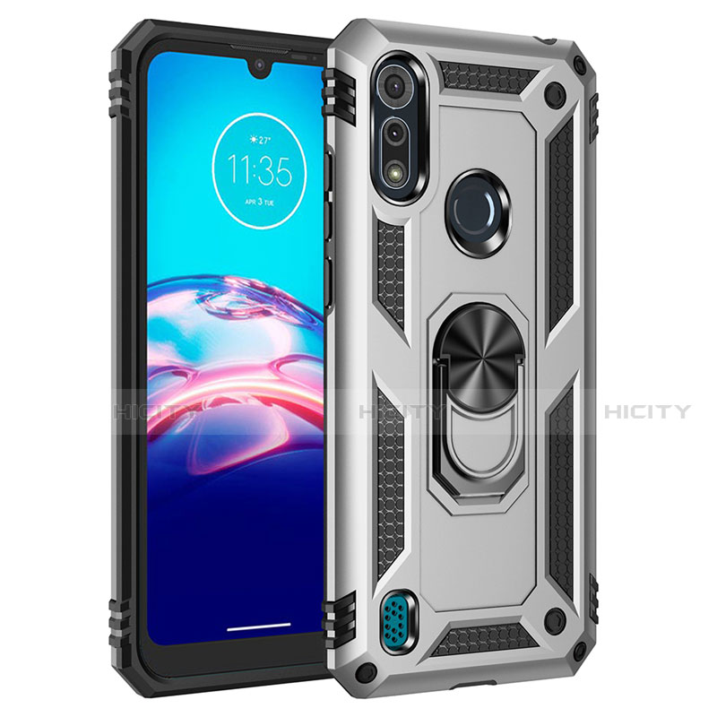 Funda Bumper Silicona y Plastico Mate Carcasa con Magnetico Anillo de dedo Soporte para Motorola Moto E6s (2020)