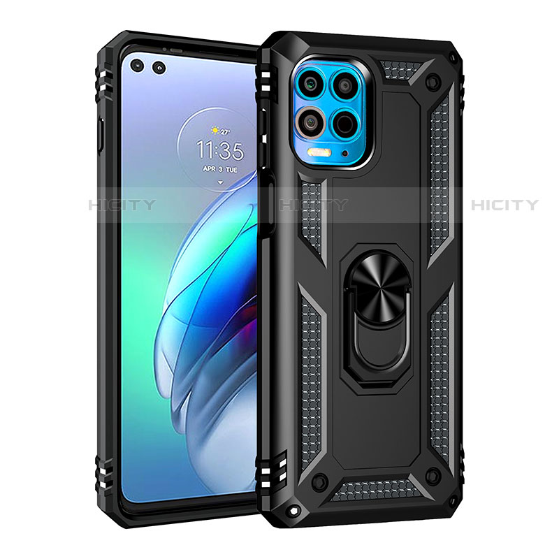 Funda Bumper Silicona y Plastico Mate Carcasa con Magnetico Anillo de dedo Soporte para Motorola Moto Edge S 5G