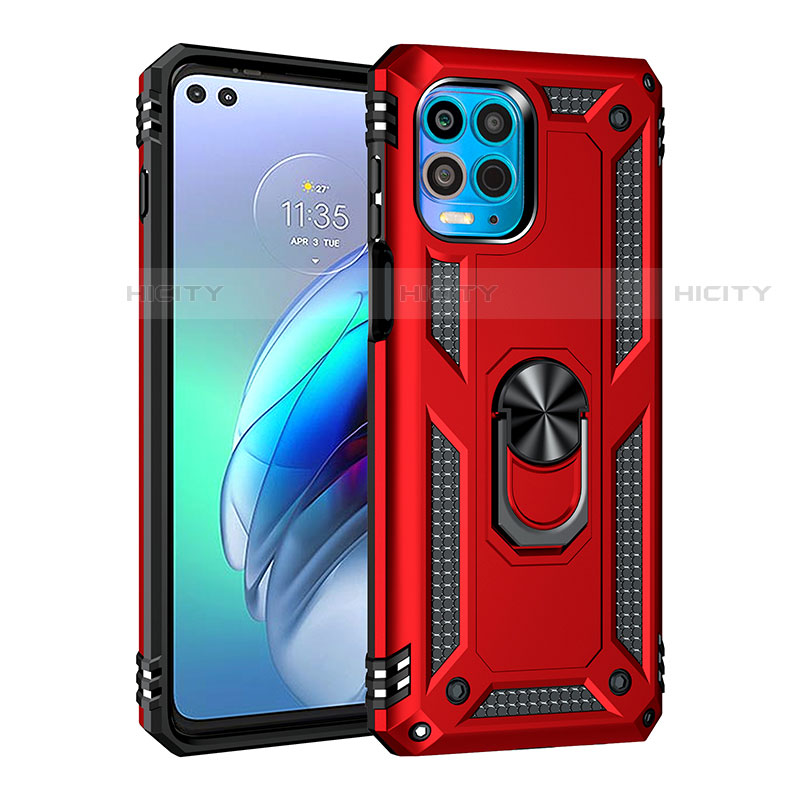 Funda Bumper Silicona y Plastico Mate Carcasa con Magnetico Anillo de dedo Soporte para Motorola Moto Edge S 5G