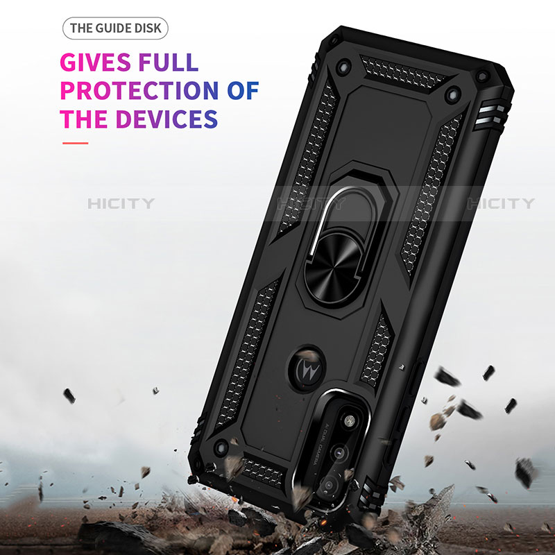 Funda Bumper Silicona y Plastico Mate Carcasa con Magnetico Anillo de dedo Soporte para Motorola Moto G Pure