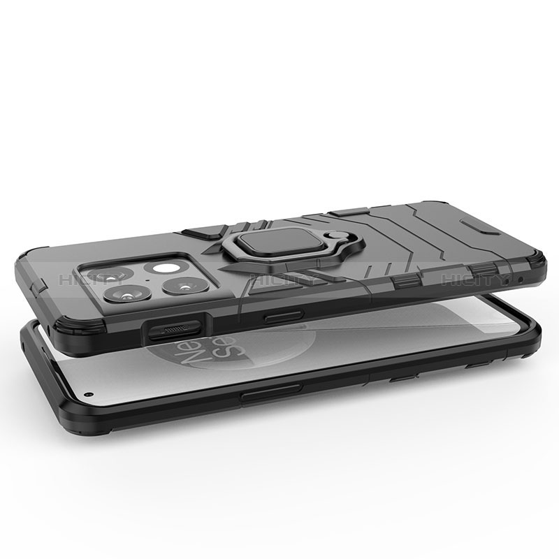 Funda Bumper Silicona y Plastico Mate Carcasa con Magnetico Anillo de dedo Soporte para OnePlus 10 Pro 5G