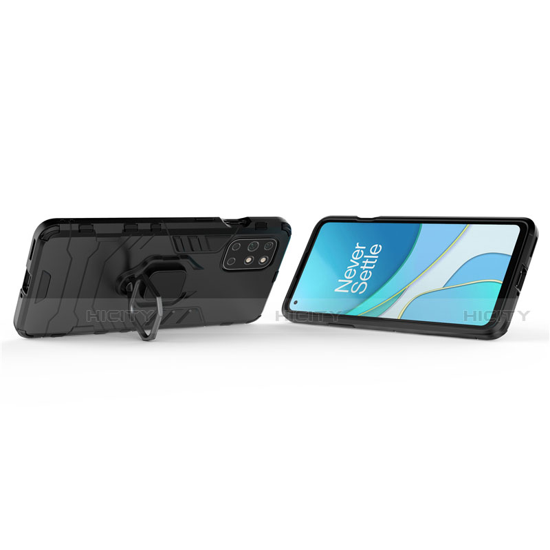 Funda Bumper Silicona y Plastico Mate Carcasa con Magnetico Anillo de dedo Soporte para OnePlus 8T 5G