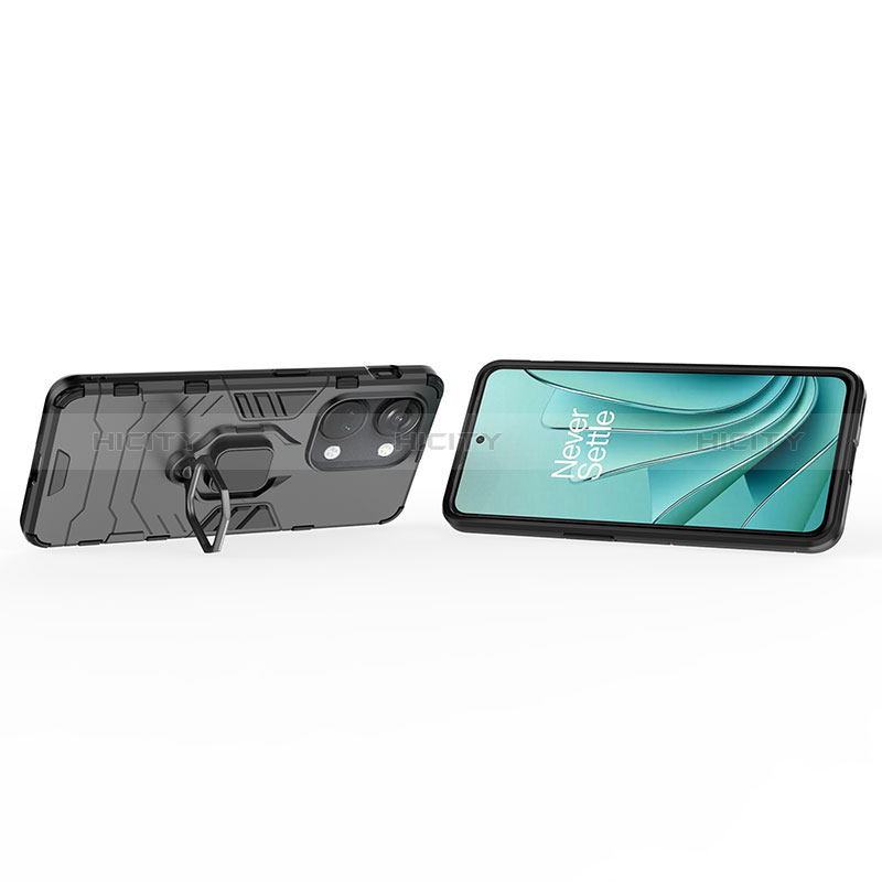 Funda Bumper Silicona y Plastico Mate Carcasa con Magnetico Anillo de dedo Soporte para OnePlus Ace 2V 5G
