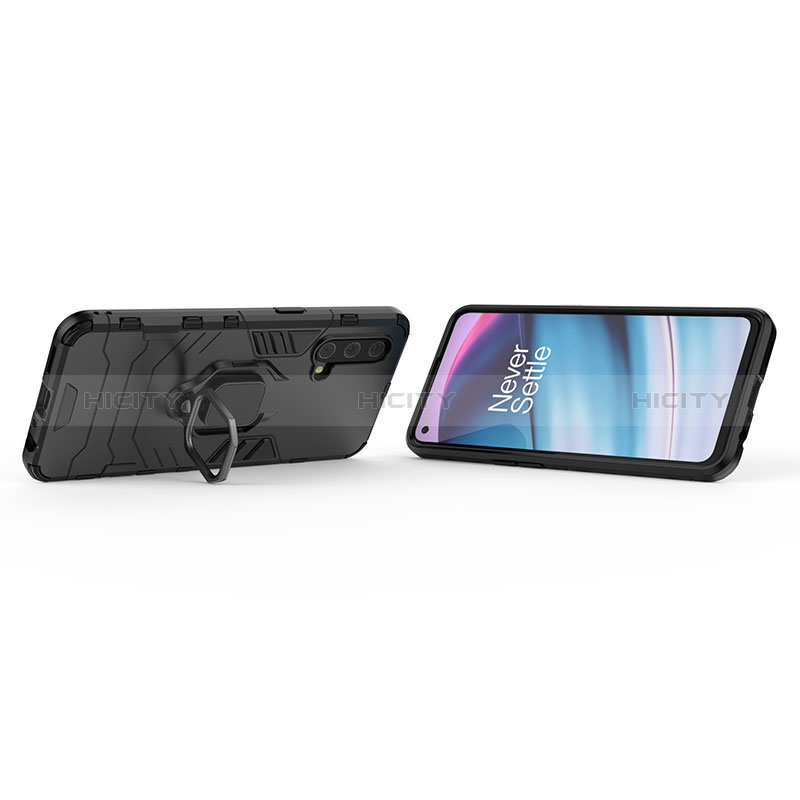 Funda Bumper Silicona y Plastico Mate Carcasa con Magnetico Anillo de dedo Soporte para OnePlus Nord CE 5G