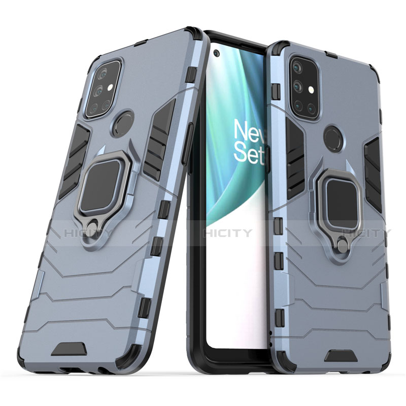 Funda Bumper Silicona y Plastico Mate Carcasa con Magnetico Anillo de dedo Soporte para OnePlus Nord N10 5G