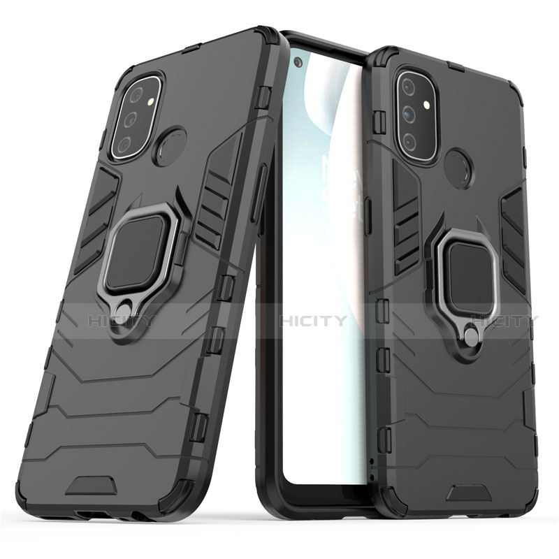 Funda Bumper Silicona y Plastico Mate Carcasa con Magnetico Anillo de dedo Soporte para OnePlus Nord N100