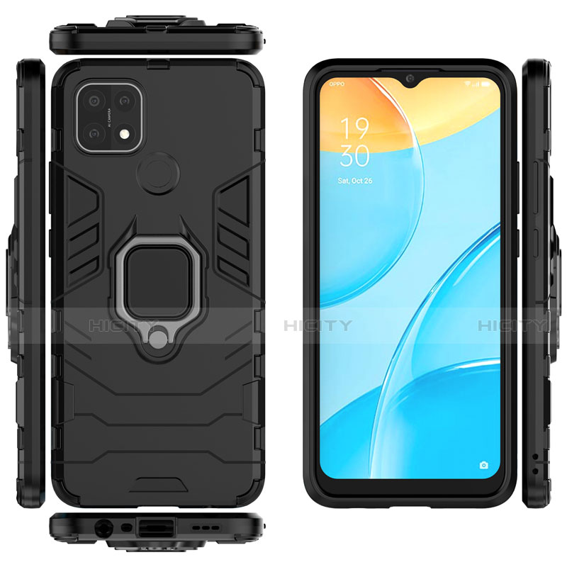 Funda Bumper Silicona y Plastico Mate Carcasa con Magnetico Anillo de dedo Soporte para Oppo A15