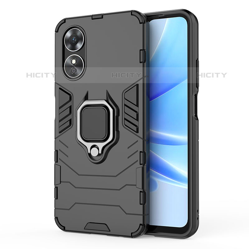 Funda Bumper Silicona y Plastico Mate Carcasa con Magnetico Anillo de dedo Soporte para Oppo A17