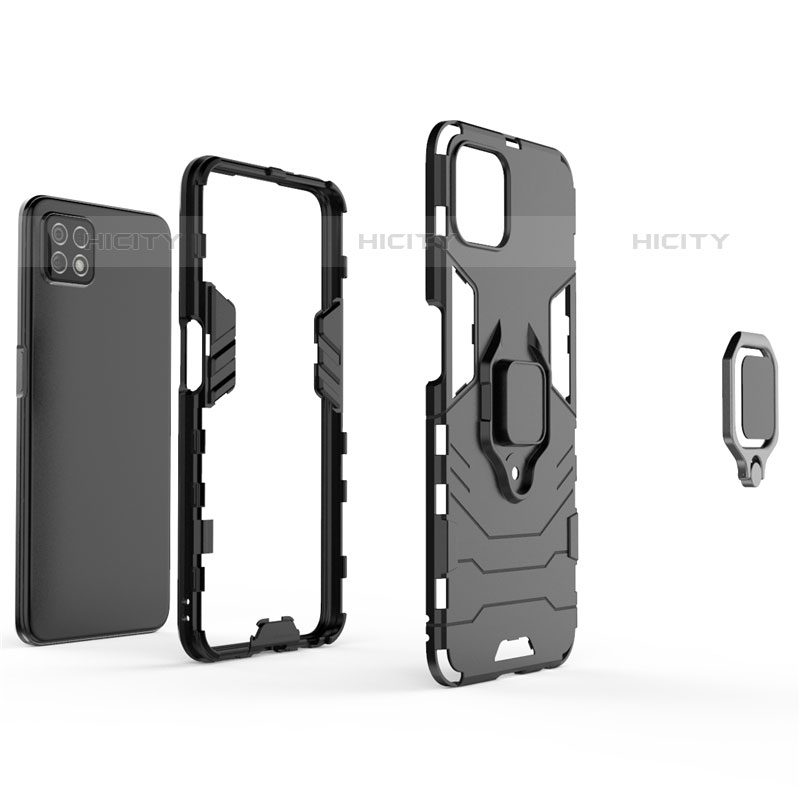 Funda Bumper Silicona y Plastico Mate Carcasa con Magnetico Anillo de dedo Soporte para Oppo A53 5G