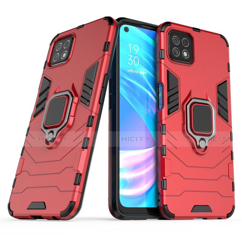 Funda Bumper Silicona y Plastico Mate Carcasa con Magnetico Anillo de dedo Soporte para Oppo A72 5G