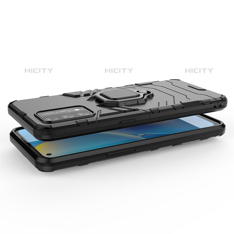 Funda Bumper Silicona y Plastico Mate Carcasa con Magnetico Anillo de dedo Soporte para Oppo A74 4G