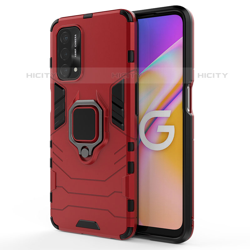 Funda Bumper Silicona y Plastico Mate Carcasa con Magnetico Anillo de dedo Soporte para Oppo A93 5G