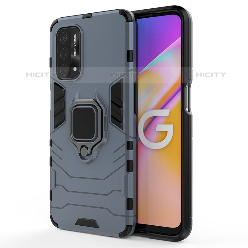 Funda Bumper Silicona y Plastico Mate Carcasa con Magnetico Anillo de dedo Soporte para Oppo A93 5G