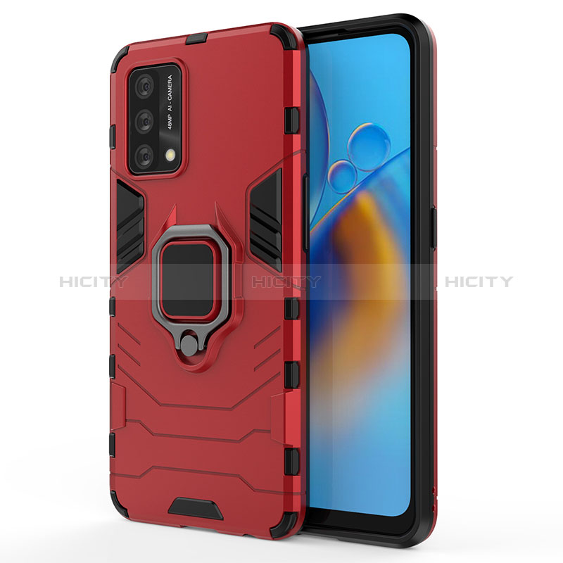 Funda Bumper Silicona y Plastico Mate Carcasa con Magnetico Anillo de dedo Soporte para Oppo A95 4G