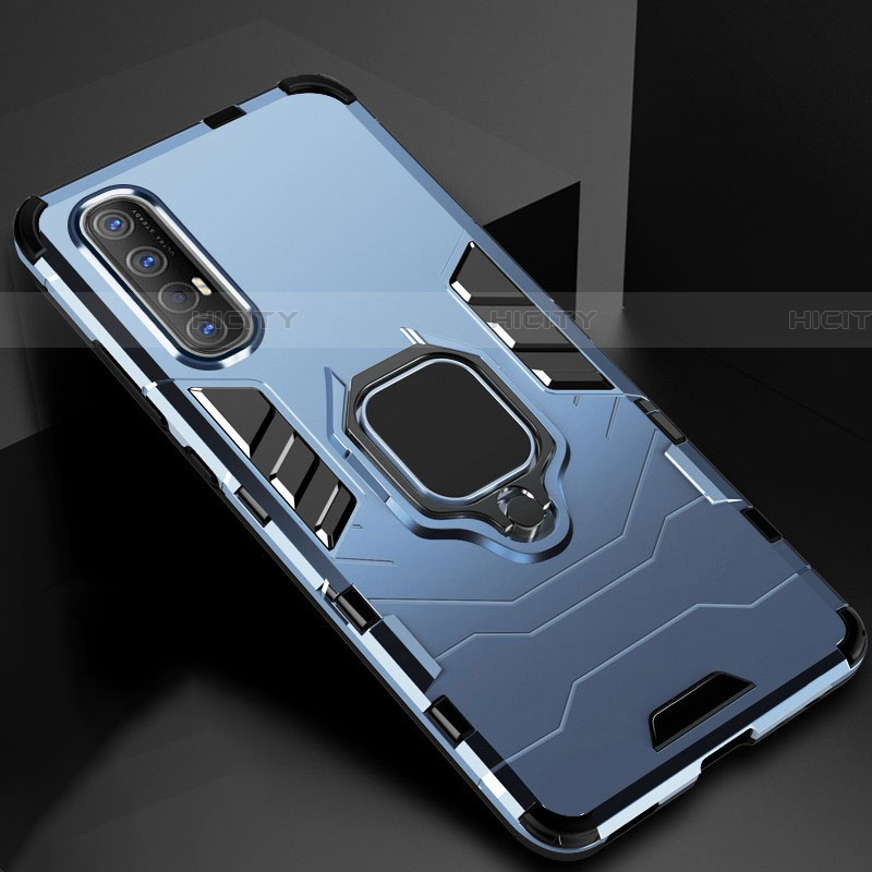 Funda Bumper Silicona y Plastico Mate Carcasa con Magnetico Anillo de dedo Soporte para Oppo Find X2 Neo