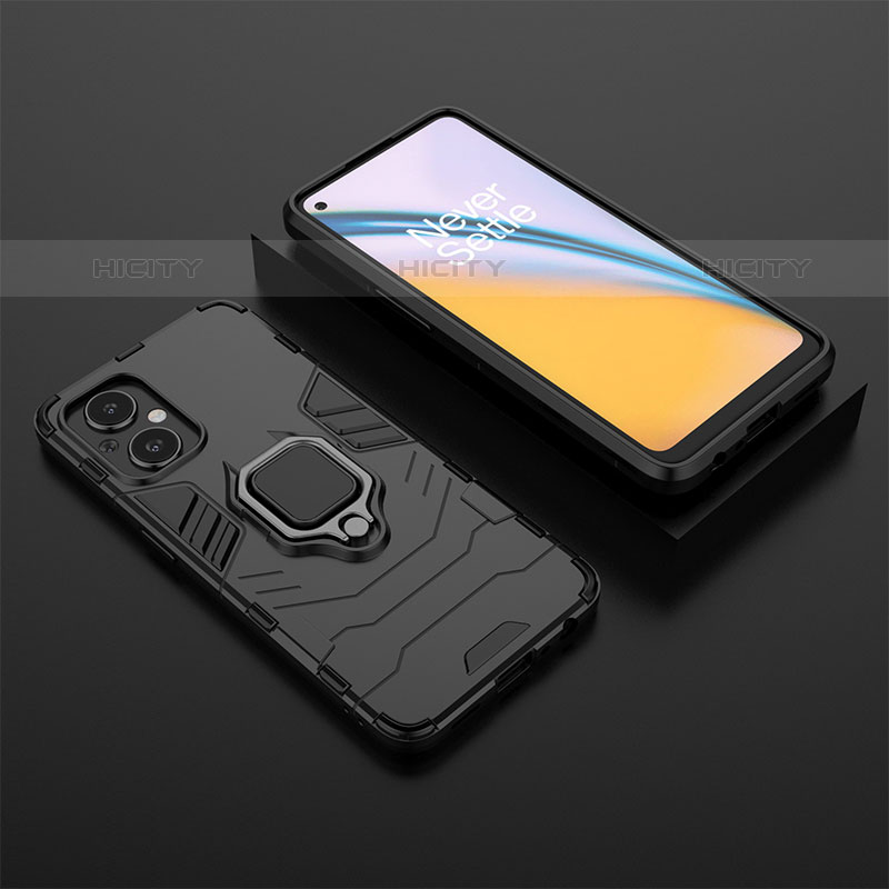 Funda Bumper Silicona y Plastico Mate Carcasa con Magnetico Anillo de dedo Soporte para Oppo Reno7 Lite 5G