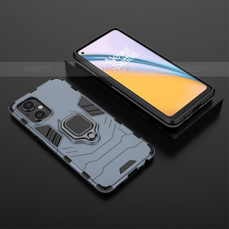 Funda Bumper Silicona y Plastico Mate Carcasa con Magnetico Anillo de dedo Soporte para Oppo Reno7 Lite 5G