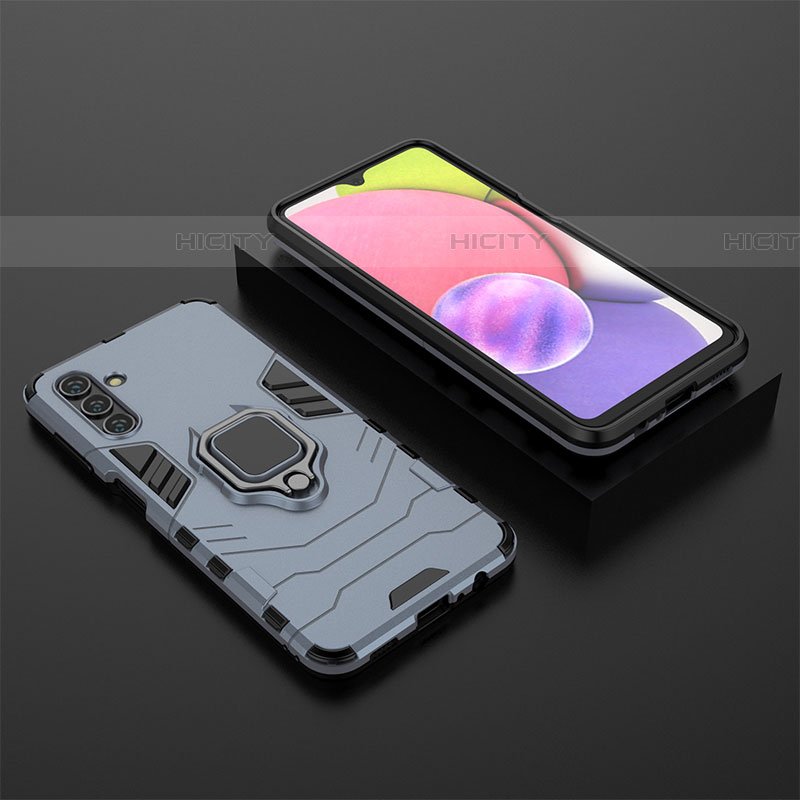 Funda Bumper Silicona y Plastico Mate Carcasa con Magnetico Anillo de dedo Soporte para Samsung Galaxy A04s