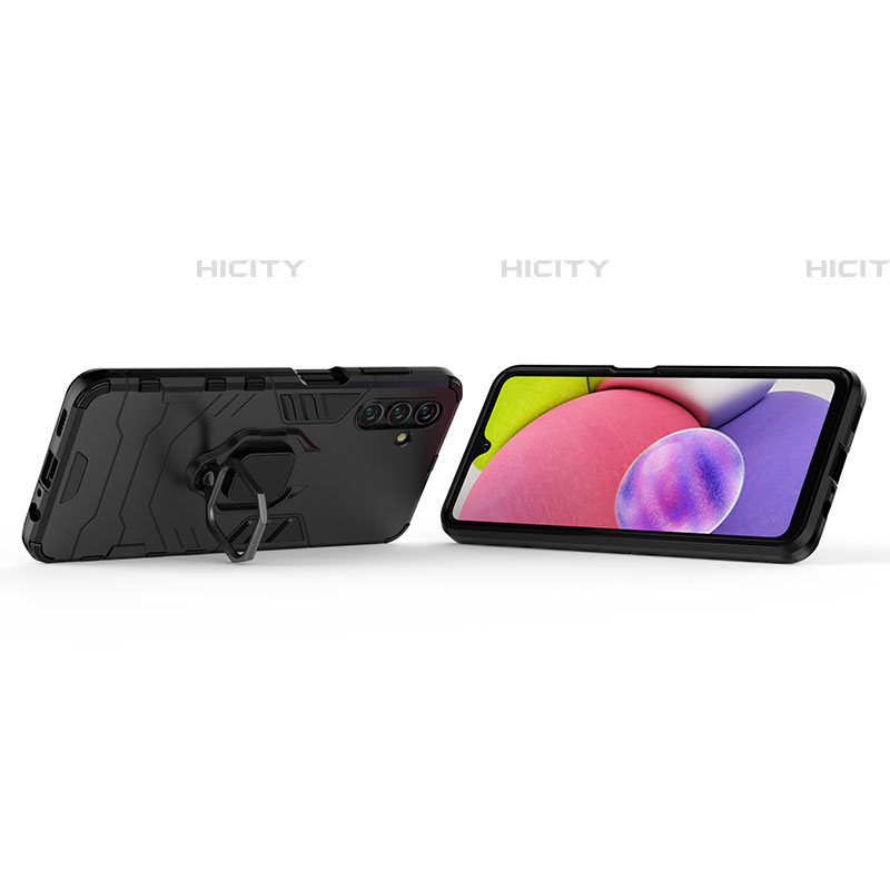 Funda Bumper Silicona y Plastico Mate Carcasa con Magnetico Anillo de dedo Soporte para Samsung Galaxy A04s