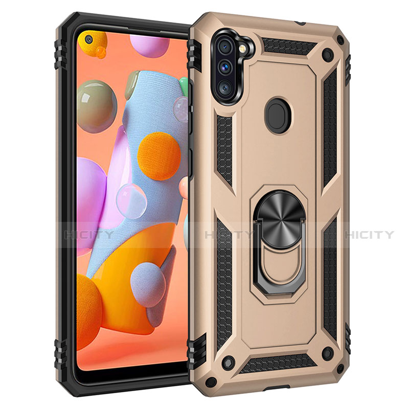 Funda Bumper Silicona y Plastico Mate Carcasa con Magnetico Anillo de dedo Soporte para Samsung Galaxy A11