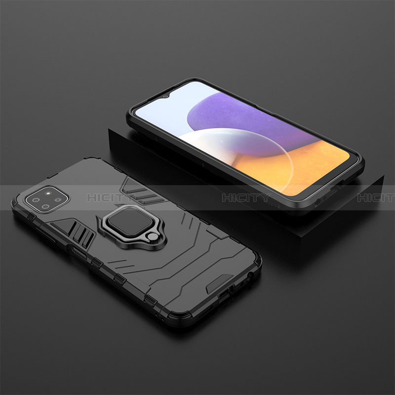 Funda Bumper Silicona y Plastico Mate Carcasa con Magnetico Anillo de dedo Soporte para Samsung Galaxy A22 5G