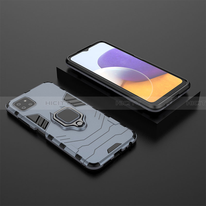 Funda Bumper Silicona y Plastico Mate Carcasa con Magnetico Anillo de dedo Soporte para Samsung Galaxy A22 5G
