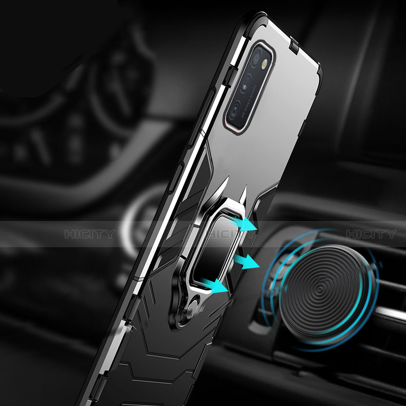 Funda Bumper Silicona y Plastico Mate Carcasa con Magnetico Anillo de dedo Soporte para Samsung Galaxy A41