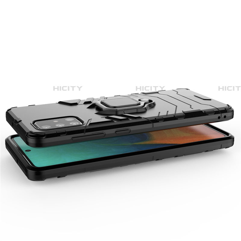 Funda Bumper Silicona y Plastico Mate Carcasa con Magnetico Anillo de dedo Soporte para Samsung Galaxy A51 5G
