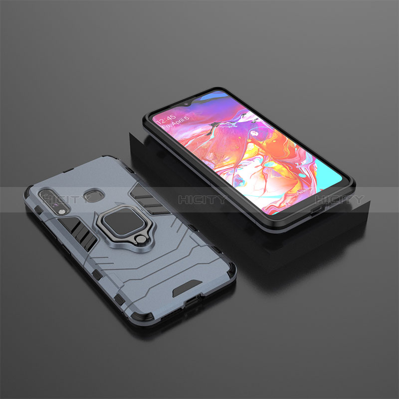 Funda Bumper Silicona y Plastico Mate Carcasa con Magnetico Anillo de dedo Soporte para Samsung Galaxy A70E