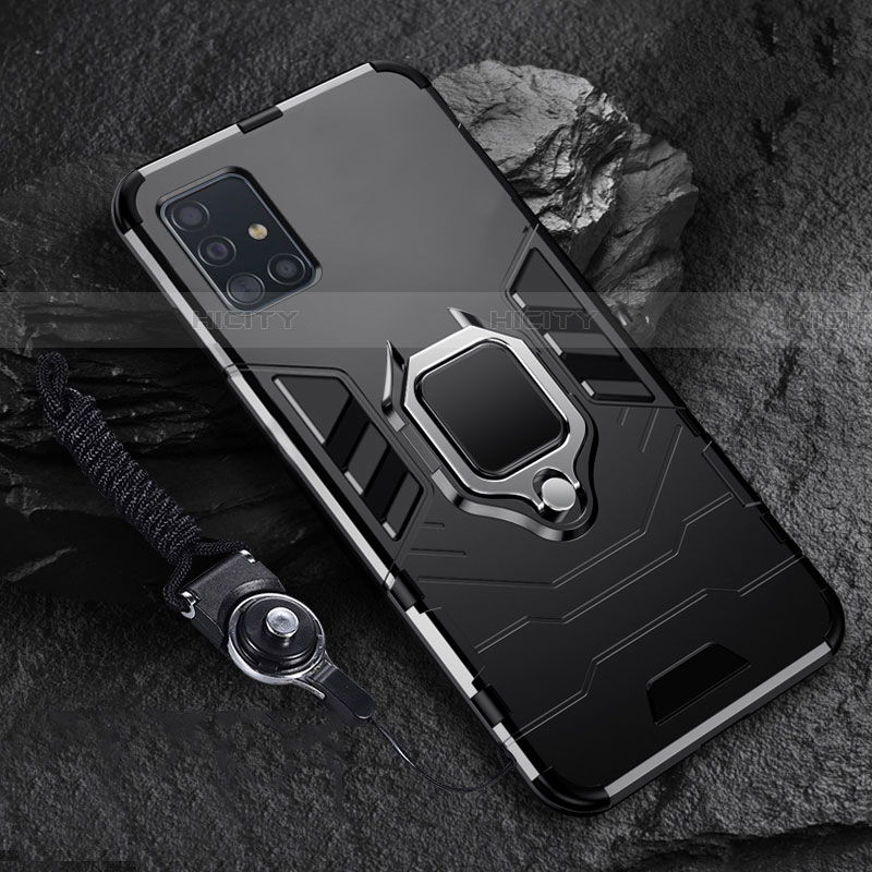 Funda Bumper Silicona y Plastico Mate Carcasa con Magnetico Anillo de dedo Soporte para Samsung Galaxy A71 5G