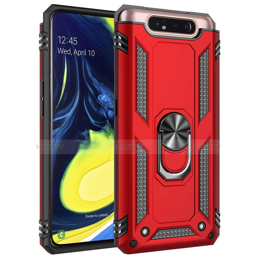 Funda Bumper Silicona y Plastico Mate Carcasa con Magnetico Anillo de dedo Soporte para Samsung Galaxy A80