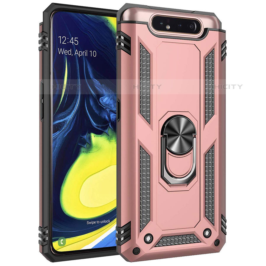 Funda Bumper Silicona y Plastico Mate Carcasa con Magnetico Anillo de dedo Soporte para Samsung Galaxy A90 4G