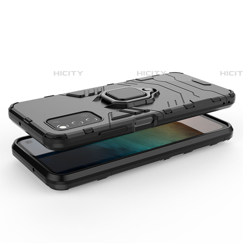Funda Bumper Silicona y Plastico Mate Carcasa con Magnetico Anillo de dedo Soporte para Samsung Galaxy F52 5G