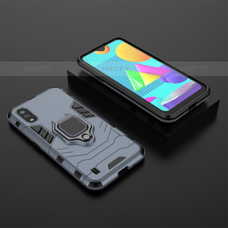 Funda Bumper Silicona y Plastico Mate Carcasa con Magnetico Anillo de dedo Soporte para Samsung Galaxy M01