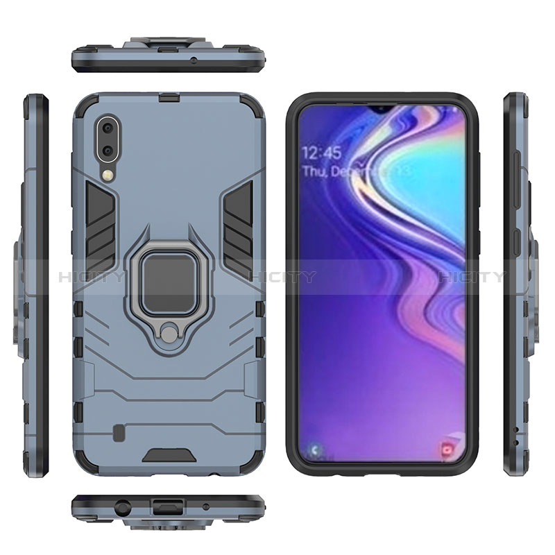 Funda Bumper Silicona y Plastico Mate Carcasa con Magnetico Anillo de dedo Soporte para Samsung Galaxy M10