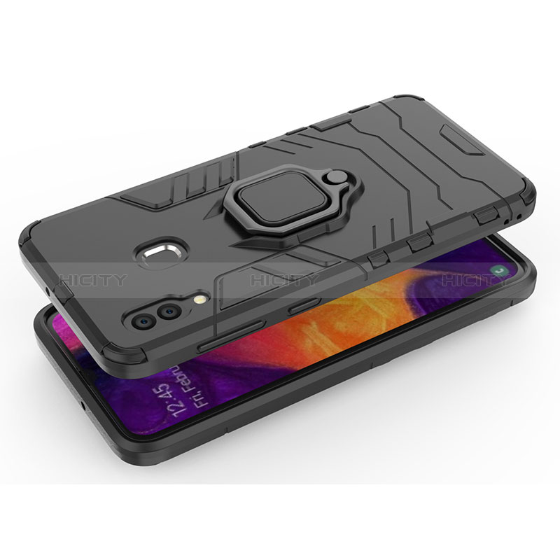 Funda Bumper Silicona y Plastico Mate Carcasa con Magnetico Anillo de dedo Soporte para Samsung Galaxy M10S