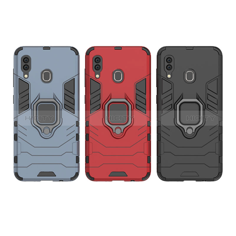 Funda Bumper Silicona y Plastico Mate Carcasa con Magnetico Anillo de dedo Soporte para Samsung Galaxy M10S