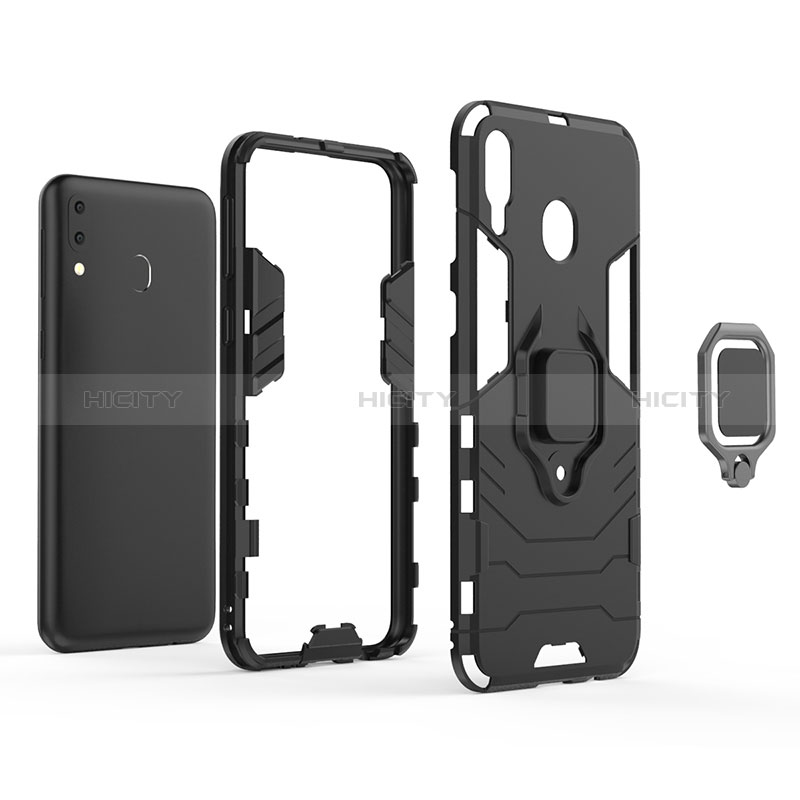 Funda Bumper Silicona y Plastico Mate Carcasa con Magnetico Anillo de dedo Soporte para Samsung Galaxy M20