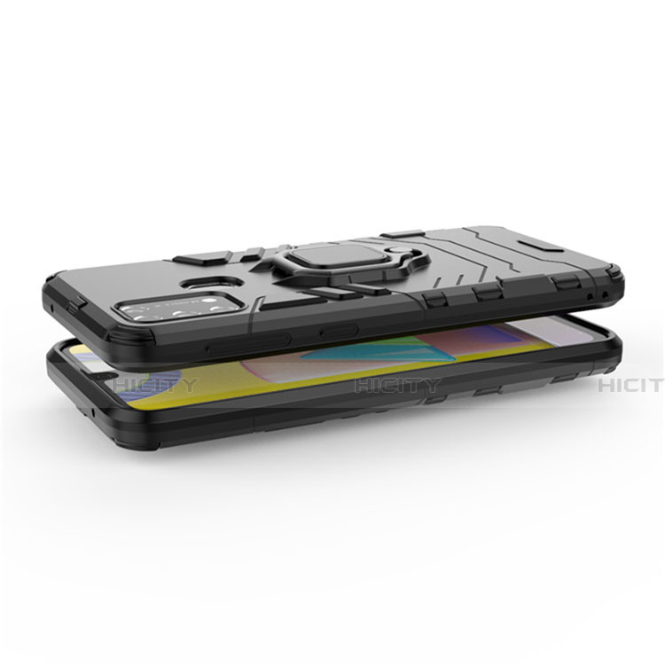 Funda Bumper Silicona y Plastico Mate Carcasa con Magnetico Anillo de dedo Soporte para Samsung Galaxy M21s