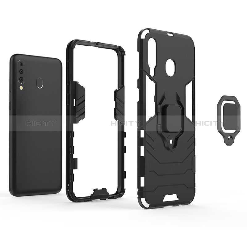 Funda Bumper Silicona y Plastico Mate Carcasa con Magnetico Anillo de dedo Soporte para Samsung Galaxy M30