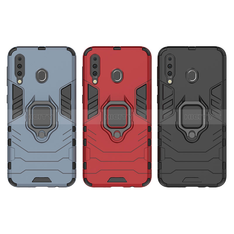 Funda Bumper Silicona y Plastico Mate Carcasa con Magnetico Anillo de dedo Soporte para Samsung Galaxy M30