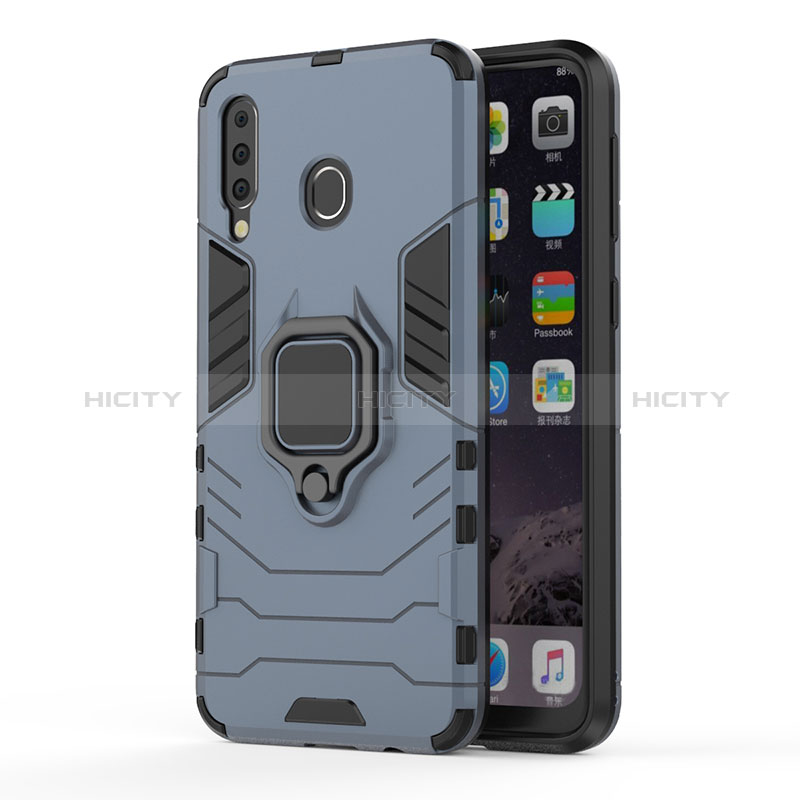 Funda Bumper Silicona y Plastico Mate Carcasa con Magnetico Anillo de dedo Soporte para Samsung Galaxy M30